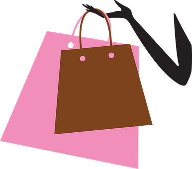 A Pink And Brown Shopping Bags