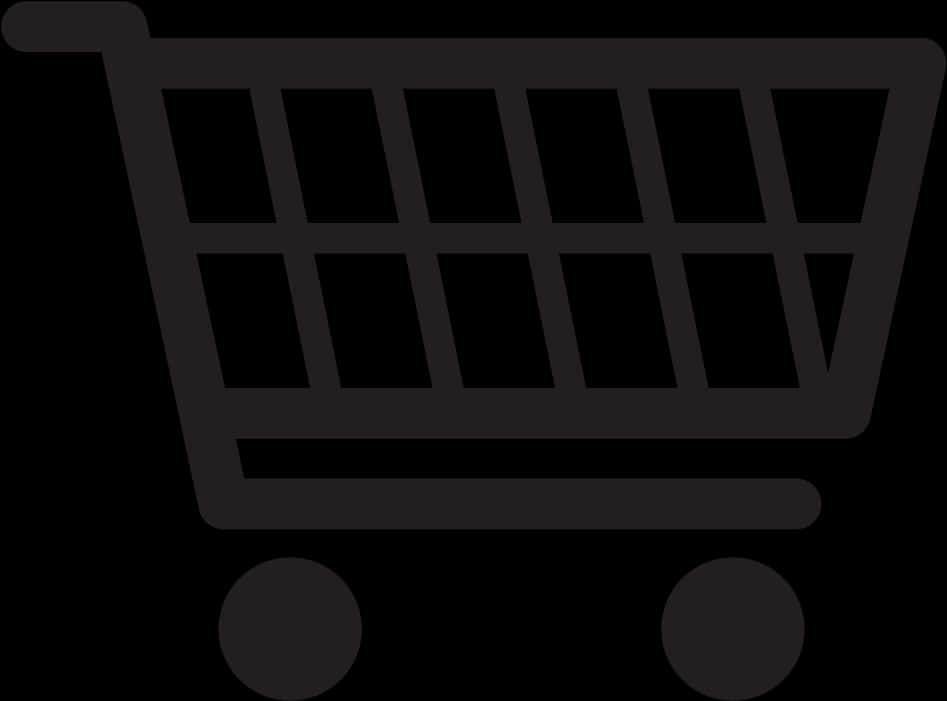 A Black Shopping Cart With Wheels