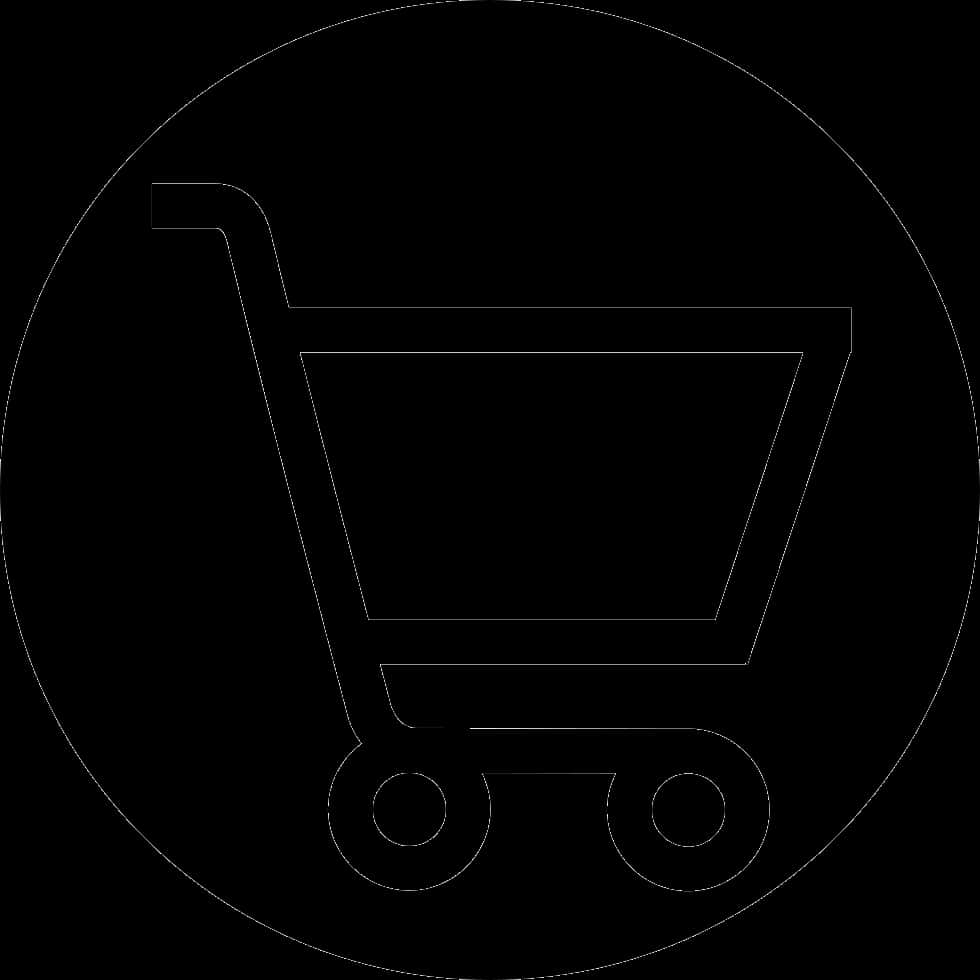 Black And White Shopping Cart Icon