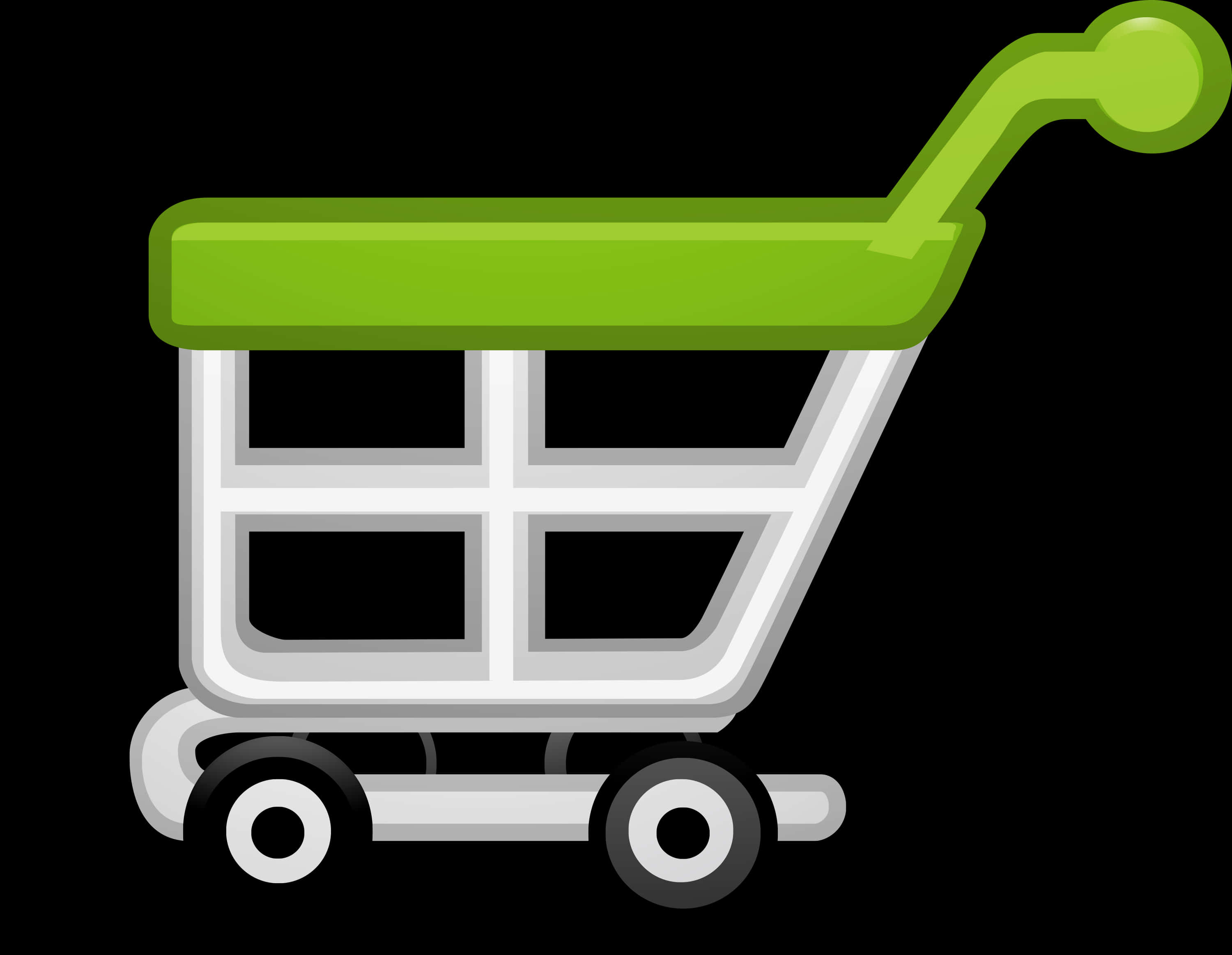 Shopping Cart With Green Handle