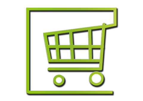 A Green And Black Shopping Cart