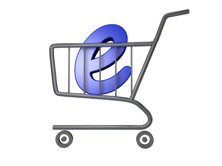 A Shopping Cart With A Letter E