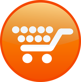 A White And Orange Shopping Cart