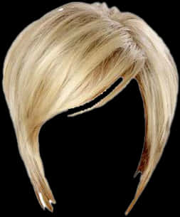 A Blonde Wig With A Black Background