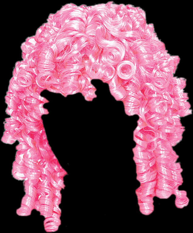 A Pink Wig With Curly Hair
