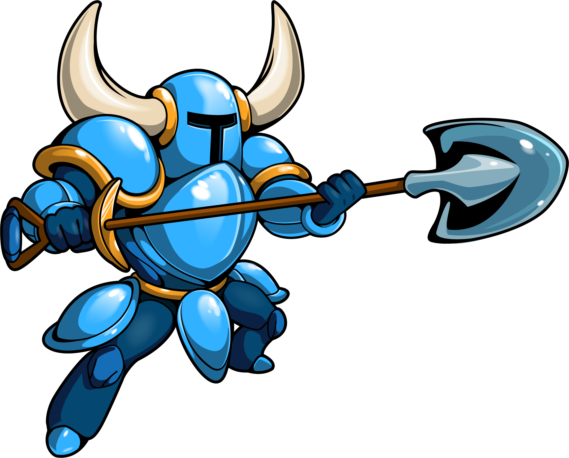 A Cartoon Of A Blue Knight Holding A Spear