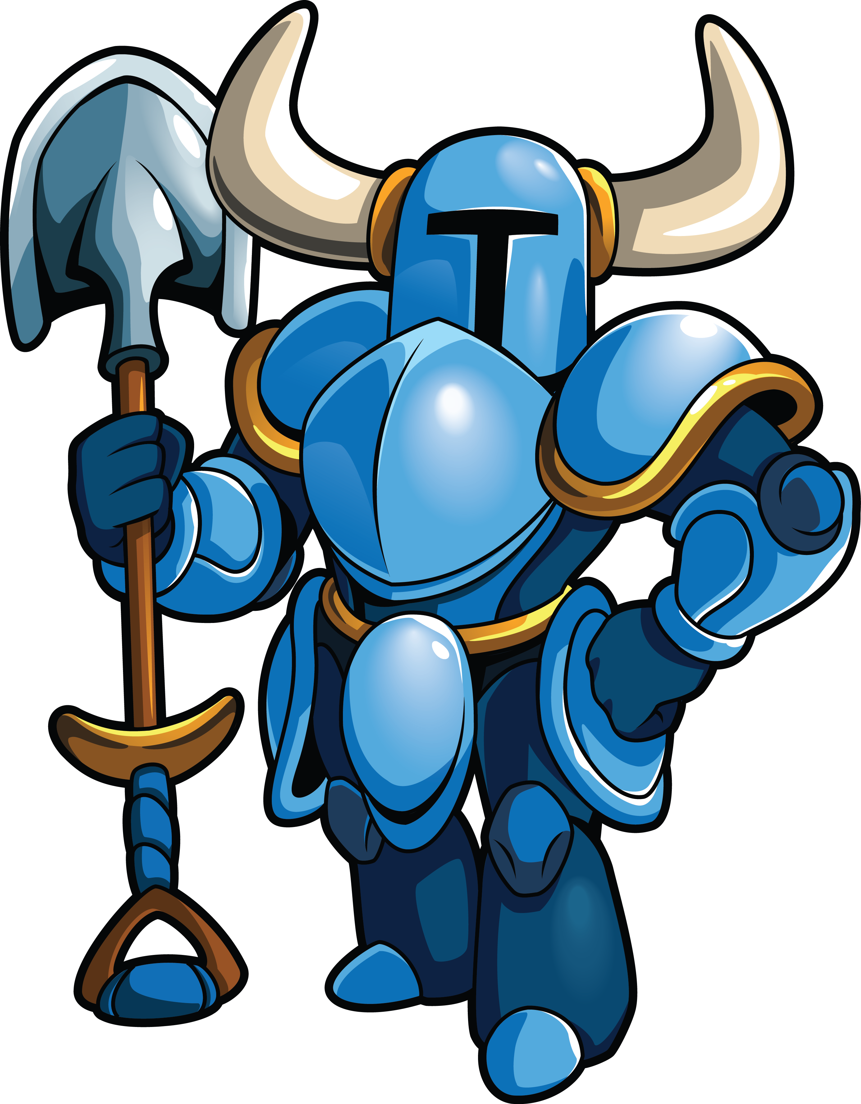 Cartoon Character In A Blue Armor Holding A Spear