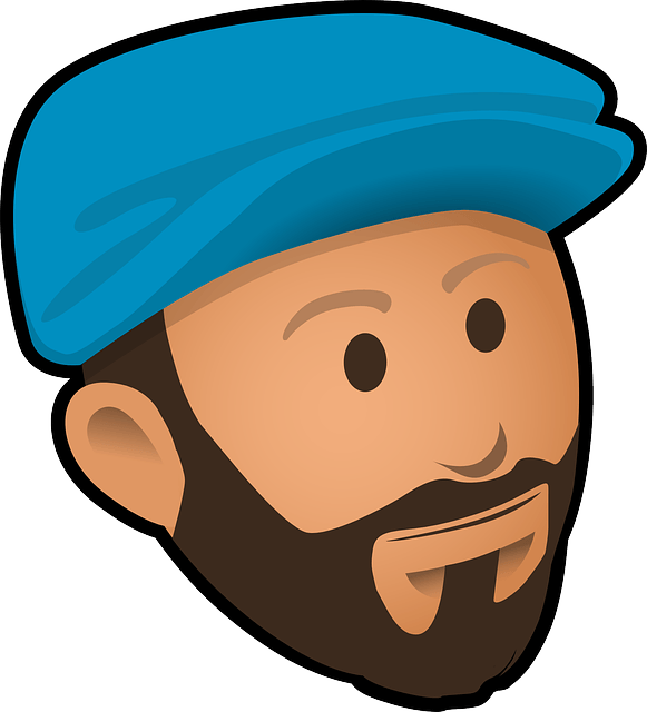 A Cartoon Of A Man With A Blue Hat