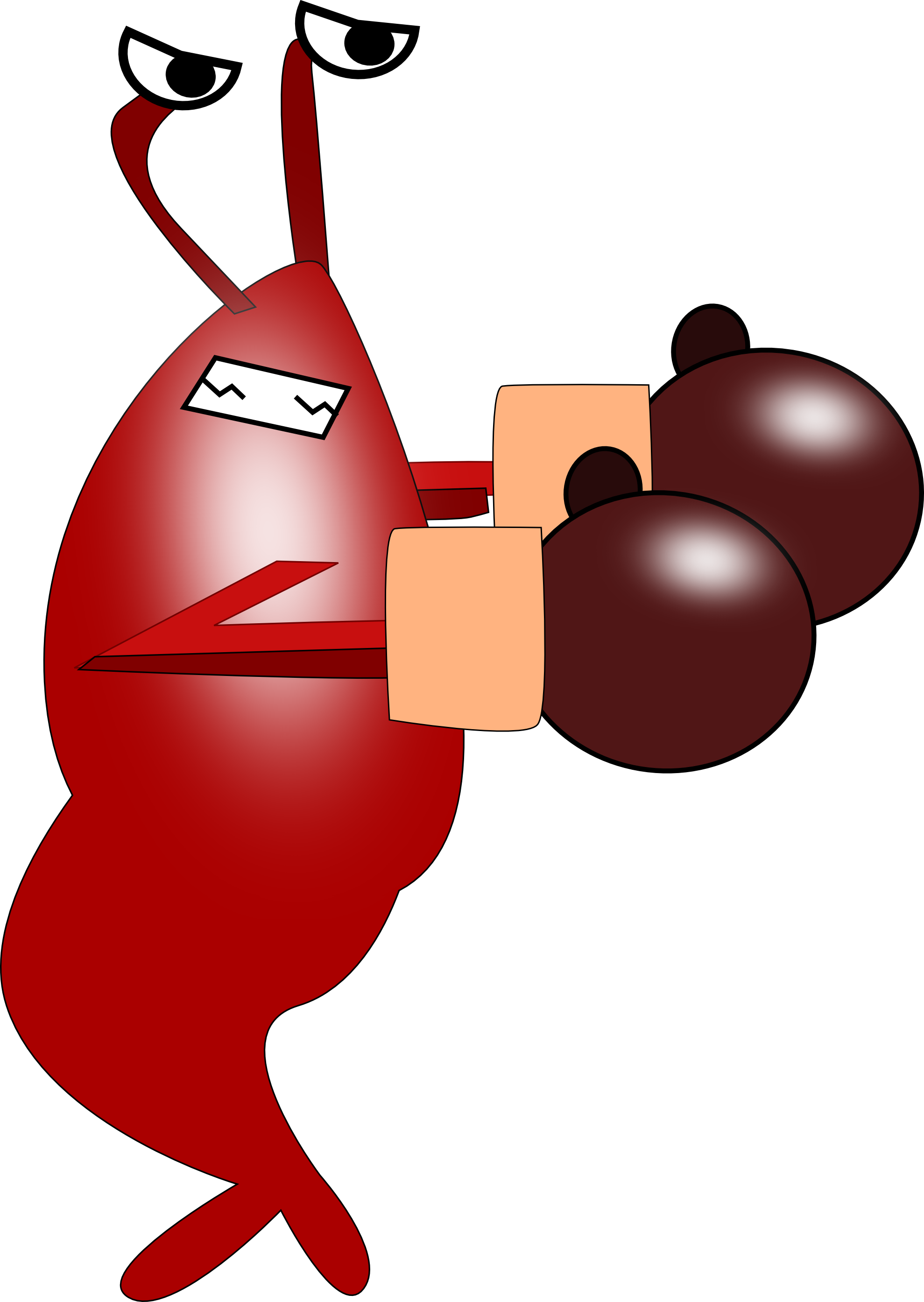 A Cartoon Of A Red Slug