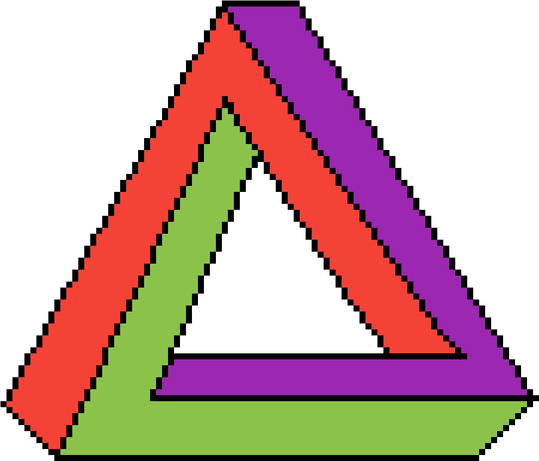 A Colorful Triangle With Black Background