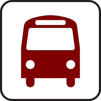 A Red Bus Icon On A White Background