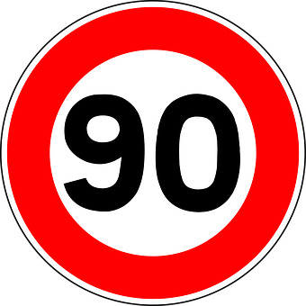 A Red And White Circle With Black Numbers