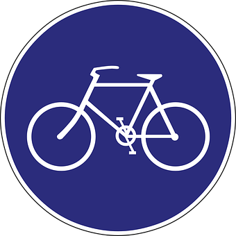 A White Bicycle In A Blue Circle