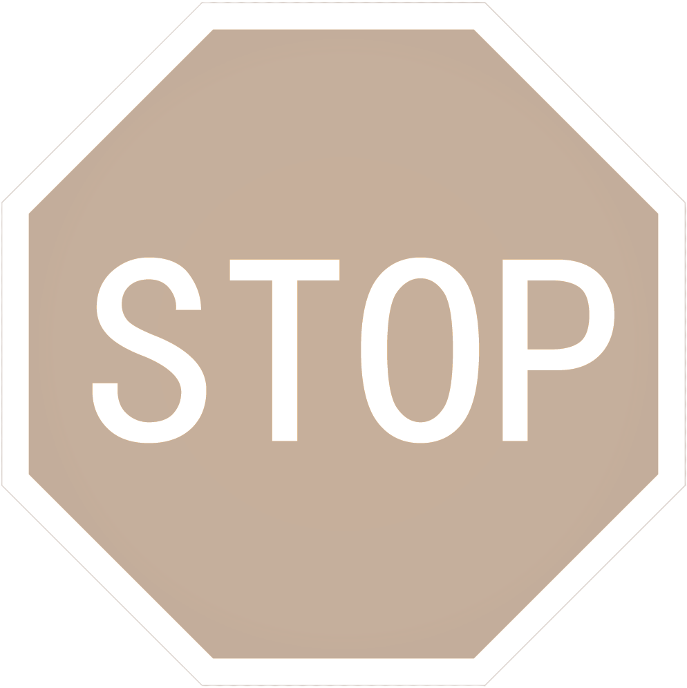 A Stop Sign With Grey Lettering