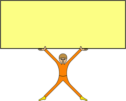 A Cartoon Of A Man Holding A Sign