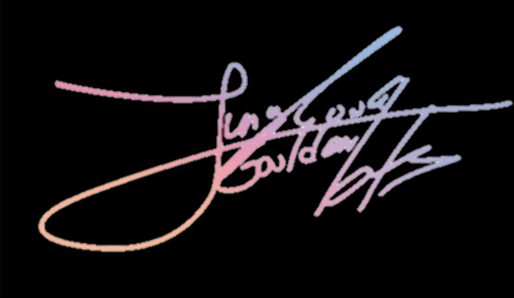 A Signature On A Black Background