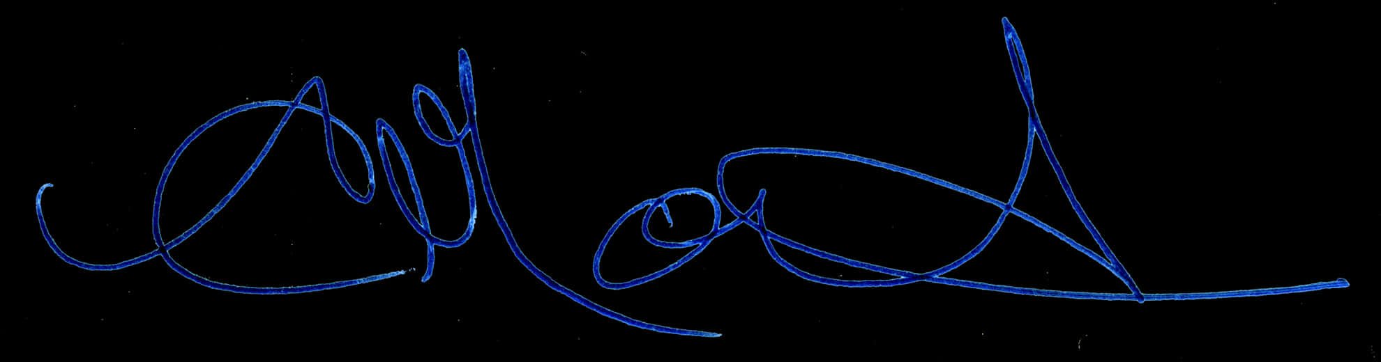 A Blue Light Painting On A Black Background