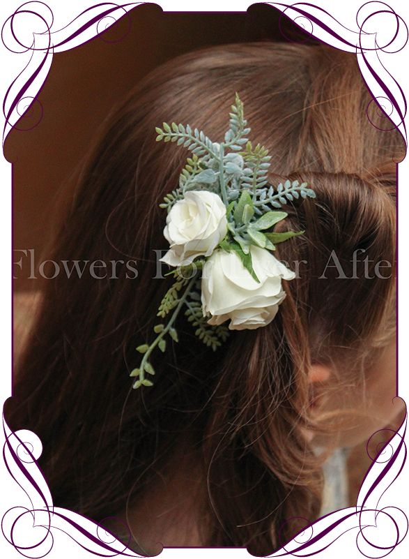 Silk Artificial Boho Rustic Wedding Hair Floral Comb - Corsage And Boutonniere Melbourne, Hd Png Download
