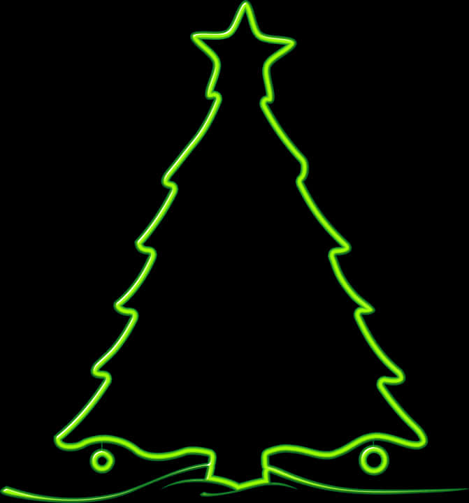 A Neon Christmas Tree With A Star