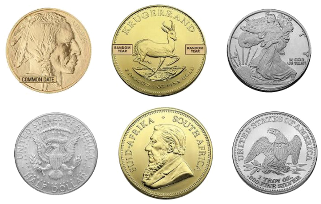 A Group Of Coins With Different Designs