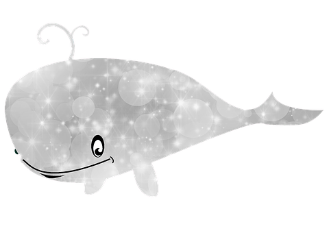 A White Whale With A Black Background
