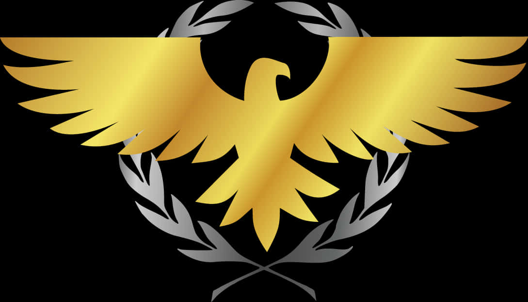 A Gold Eagle With Silver And Silver Leaves