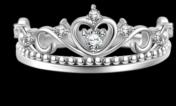 Silver Princess Crown With Heart Design