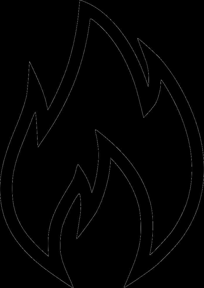 Simple Black Drawing Of Flames