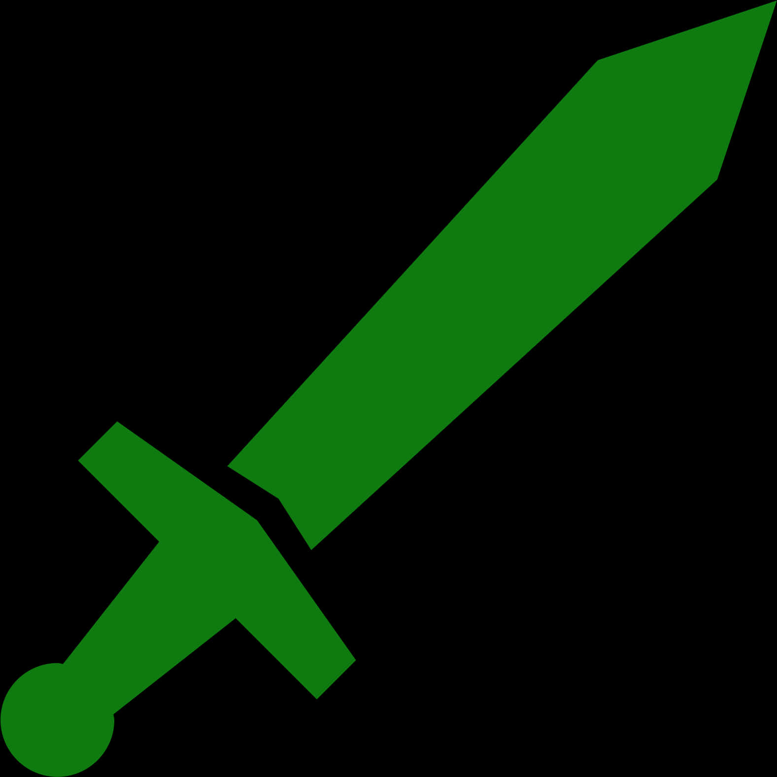 A Green Sword With A Black Background