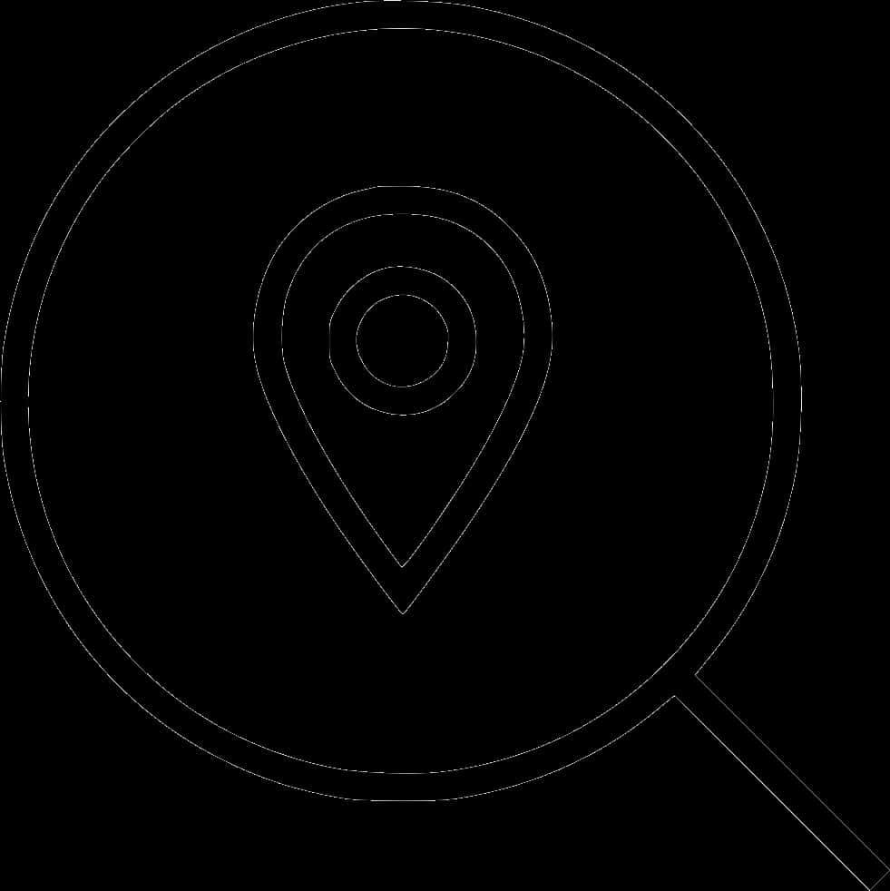 A Black And White Image Of A Magnifying Glass With A Pin