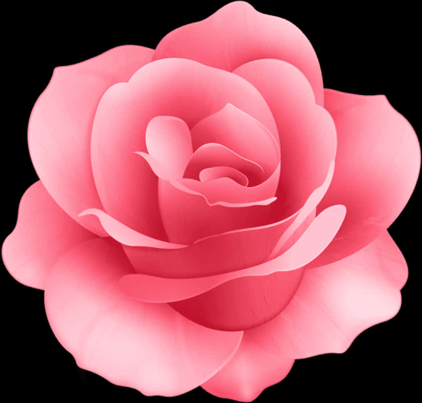 Simple Pink Rose Flower Design
