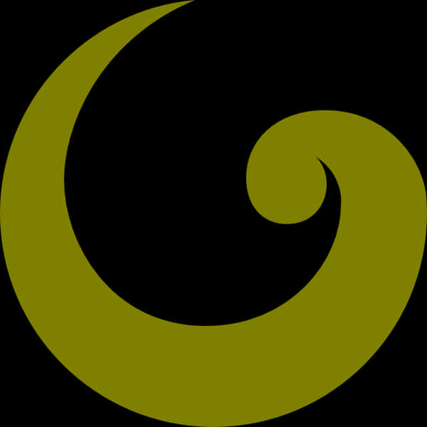 A Green Swirly Circle On A Black Background