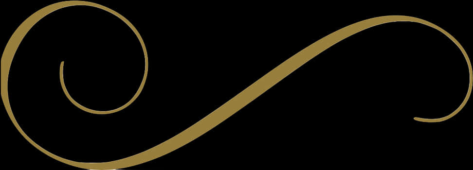 A Black And Gold Curved Line