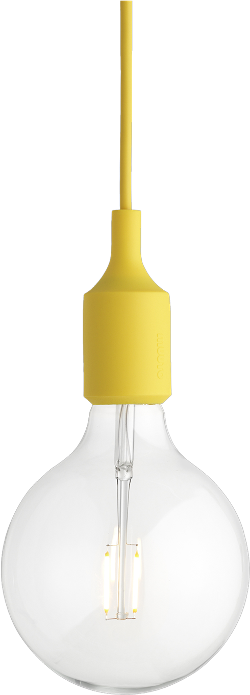 A Light Bulb With A Yellow Cap