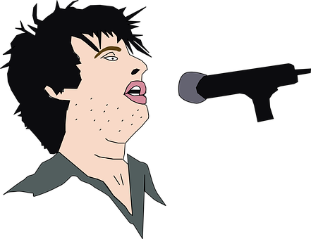 A Cartoon Of A Man With A Microphone