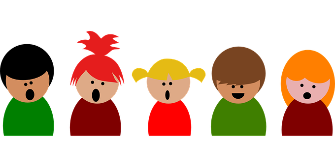 A Group Of Cartoon Children