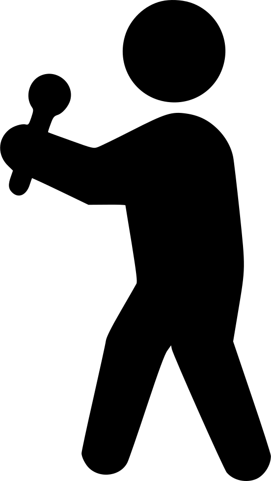 A Silhouette Of A Person Holding A Bat