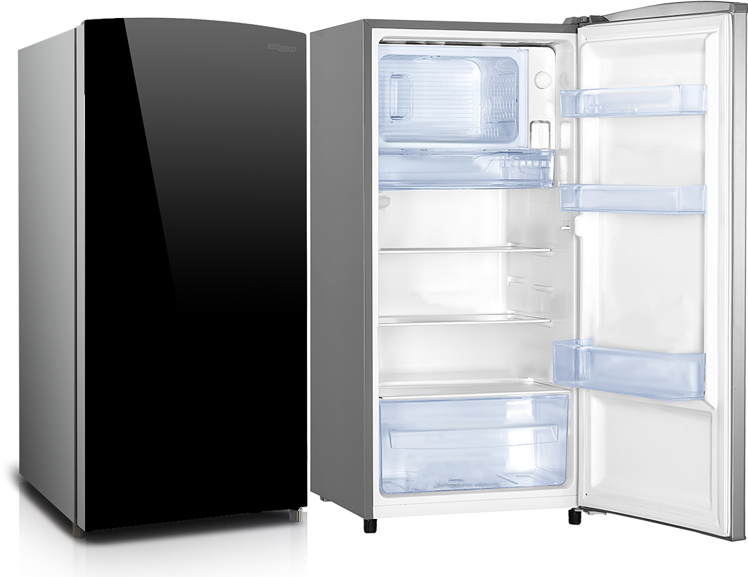A Refrigerator With A Black Background