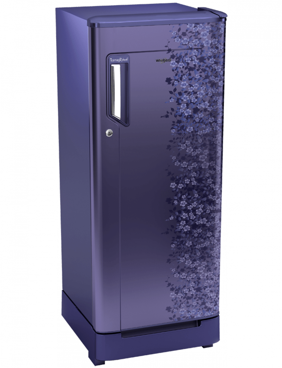 A Rectangular Refrigerator With A Floral Design