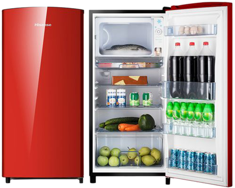 A Refrigerator With Food And Drinks