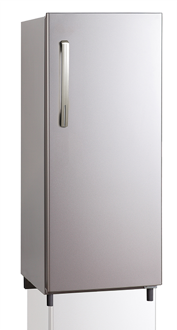 A White Refrigerator With A Handle