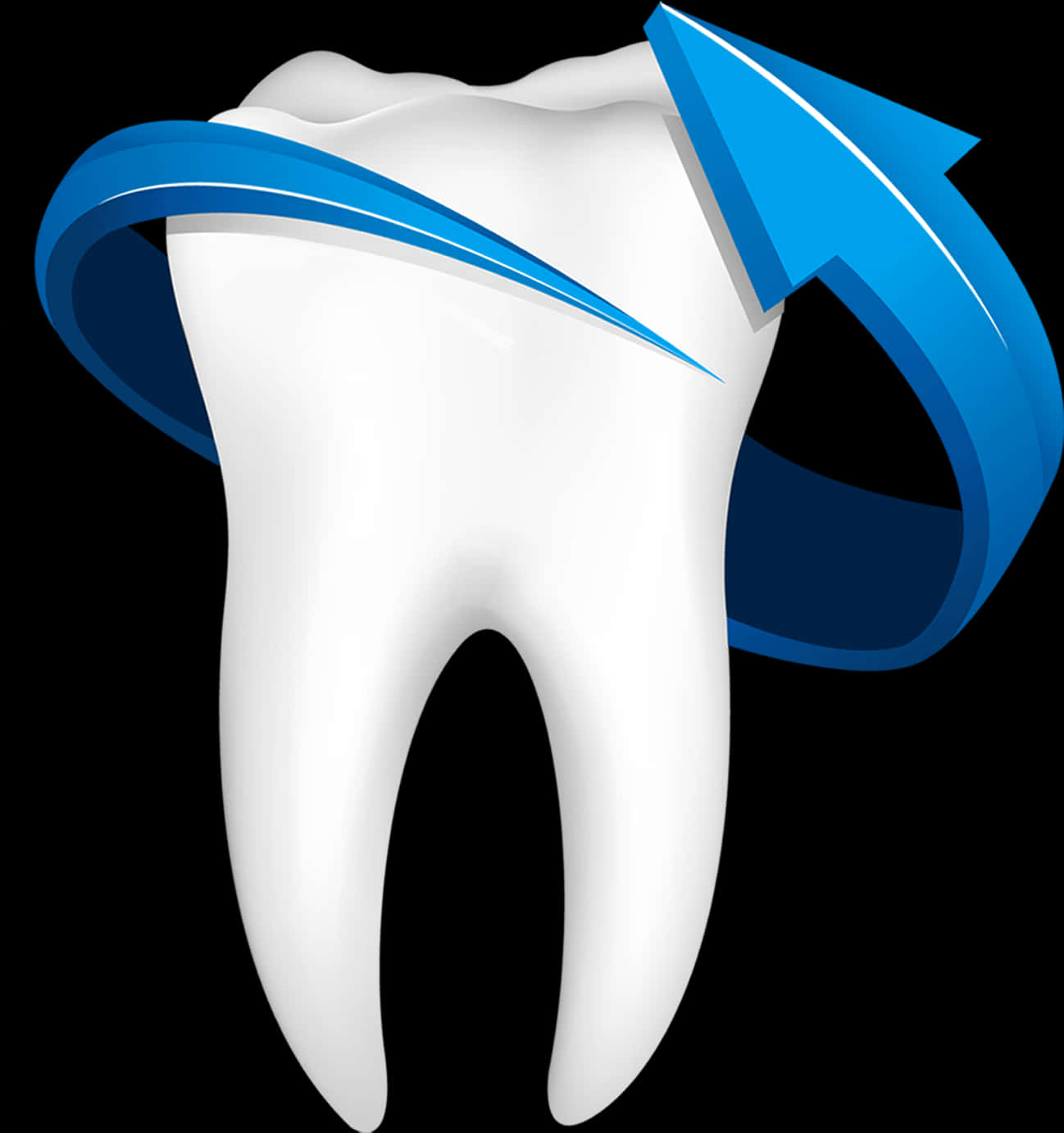 Tooth With Blue Arrow