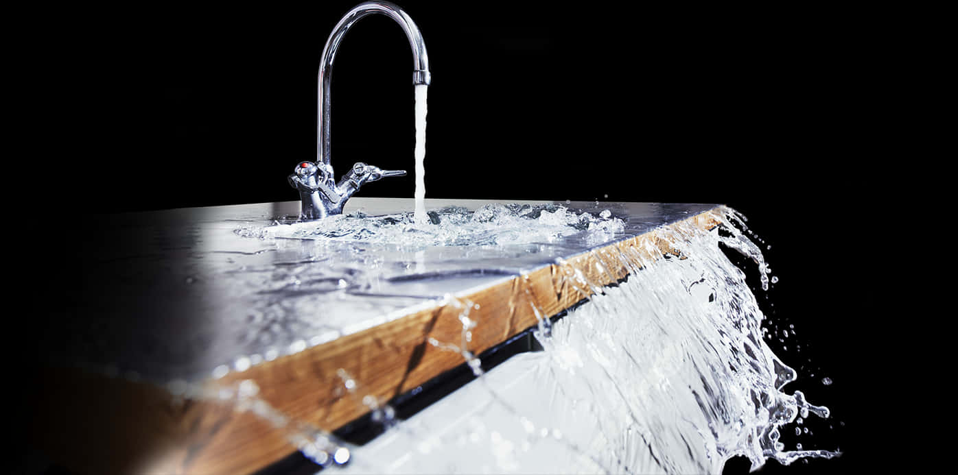 Sink - Kitchen Sink Overflowing With Water, Hd Png Download