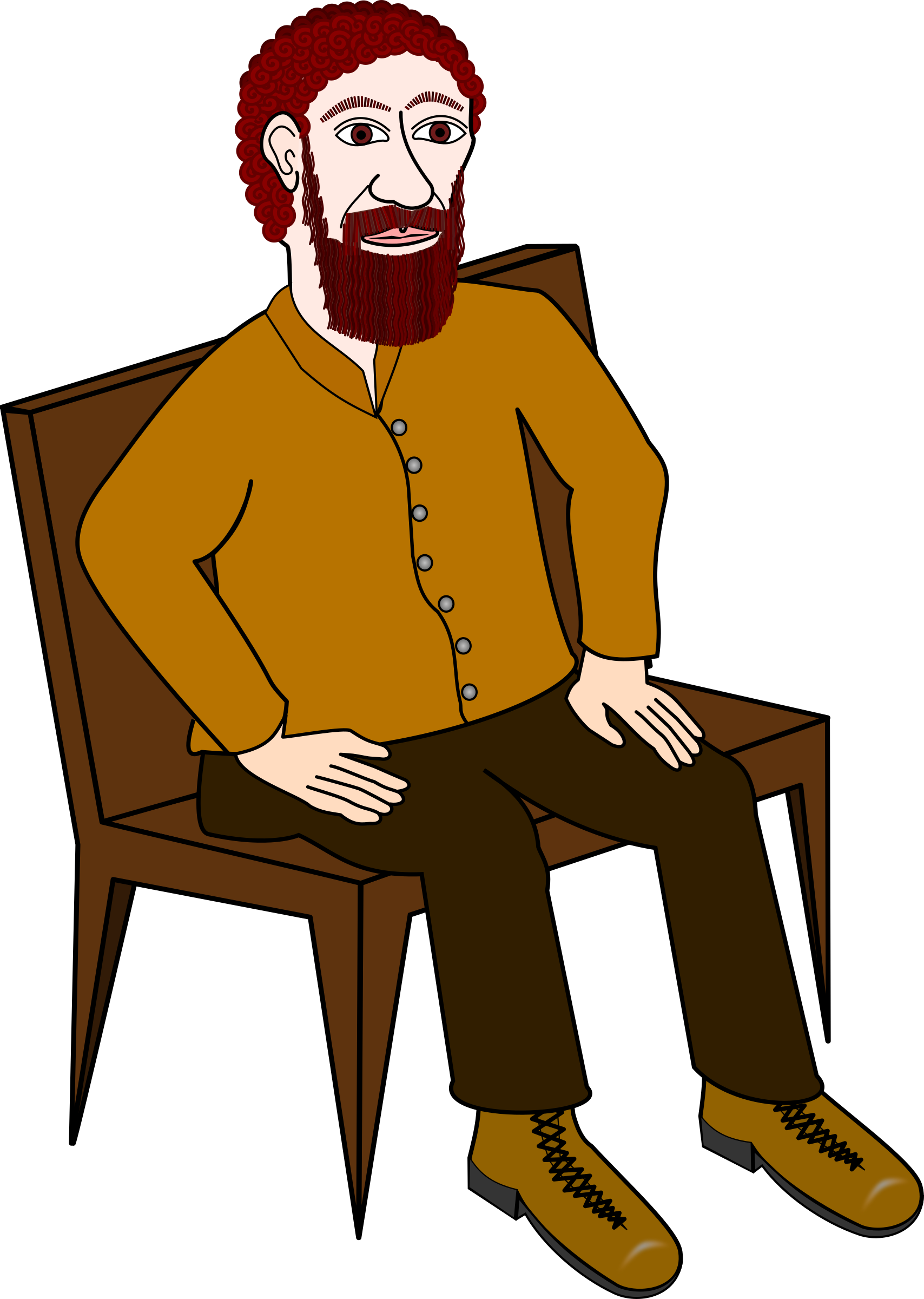 A Cartoon Of A Man Sitting On A Chair