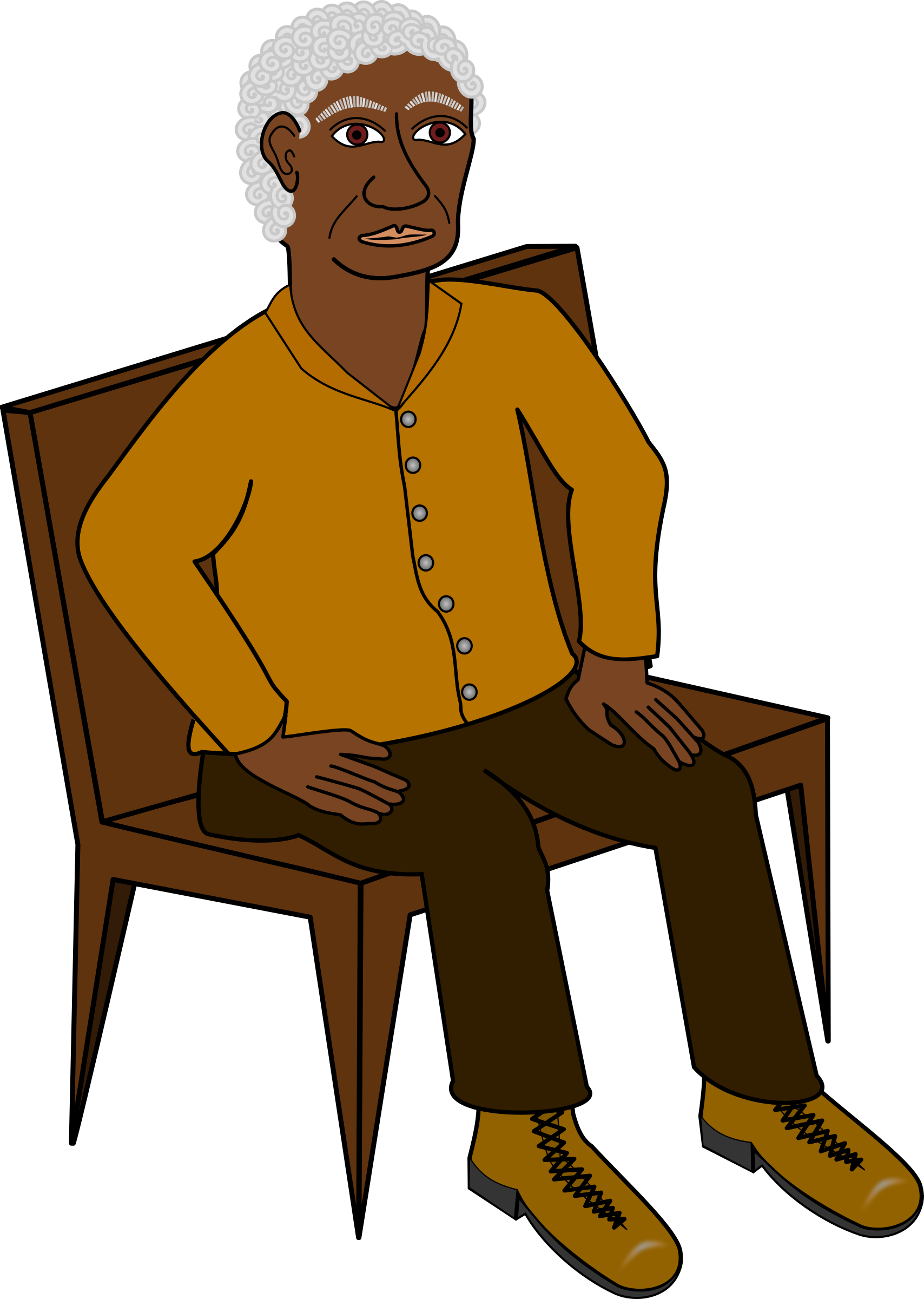 Cartoon Of A Man Sitting On A Chair