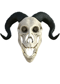 A Skull With Horns On It