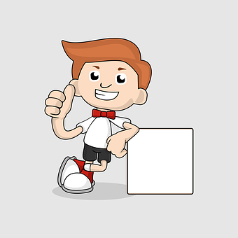 A Cartoon Of A Boy With A Thumbs Up