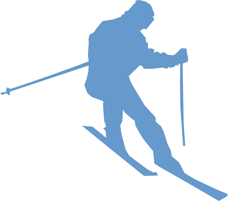 A Silhouette Of A Man Skiing