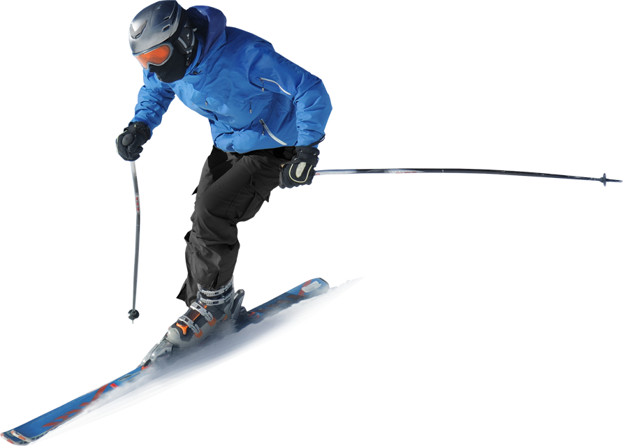 A Person In A Blue Jacket And Goggles Skiing