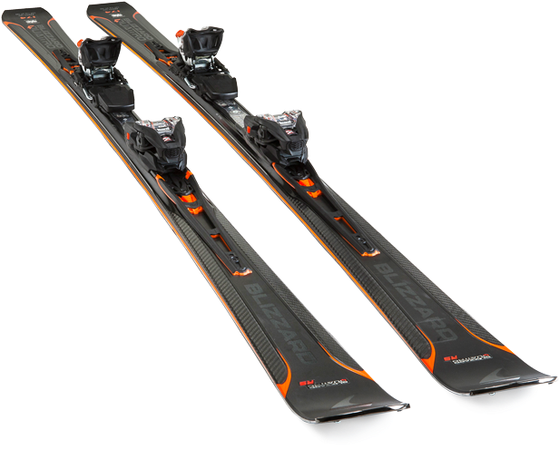 A Pair Of Black And Orange Skis